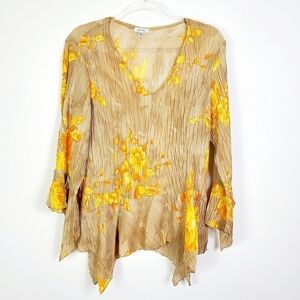 JAIPUR PLEATED BELL SLEEVE BLOUSE